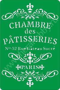 Chambre des Patisseries,   10*15 см,Трафарет на клеевой основе ― Интернет магазин FieraHobby