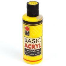 Краска акриловая Marabu-Basic Acryl, цвет 021 средний желтый, 80 мл