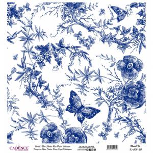 Рисовая бумага K009 бабочки в цветах 30*30см ― Интернет магазин FieraHobby