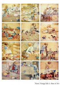 Fierahobby.ru - Декупажная карта Base of art.  Vintage kids 3